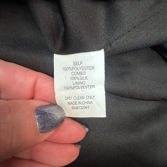 EUC Amanda Uprichard Black Blazer Dress with Pink Floral Appliqué – Size S - Picture 8 of 8